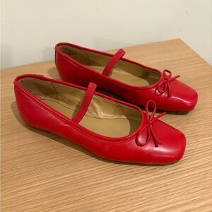 J. Crew Factory Red Mary Jane Flats